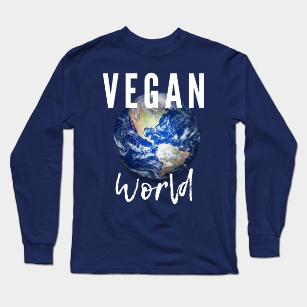 VEGAN World Long Sleeve T-Shirt by TJWDraws